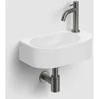 Clou Inbe 7 fonteinset wit mat rechts geborsteld gunmetal PVD