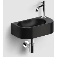 Clou Inbe 7 fonteinset zwart mat rechts chroom