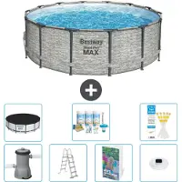 Bestway Steel Pro MAX, ronde opblaasbare zwembad - 427x122 cm - 6-delig, model S576