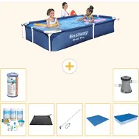 Bestway Steel Pro, rechthoekig zwembad - 221x150x43 cm - 8-delig - Model S22209