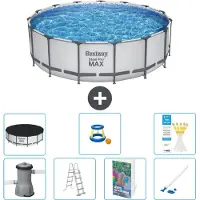 Bestway Steel Pro MAX, ronde opblaasbare zwembad - 488x122 cm - 6-delig, model S590
