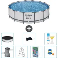 Bestway Steel Pro MAX, ronde opblaasbare zwembad - 427x122 cm - 6-delig, model S559