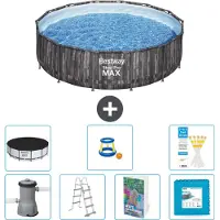 Bestway Steel Pro MAX, ronde opblaasbare zwembad - 427x107 cm - 6-delig, model S570