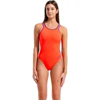 Arena Badpak Solid Double Cross Back Bright Coral