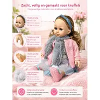 Ledy Toys Knuffelpop met zacht lijfje en Vinyl - Met Geluid Twinkle Twinkle Little Star - Babypop - Acryl ogen - 40CM Speelgoedpop