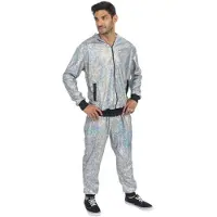 Chaks Trainingspak Zilver Geometrisch Iriserend - Maat 2XL