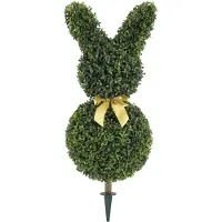 HOMCOM Kunstmatige Buxus-PE, Metaal-28L x 28B x 83H cm-Groen