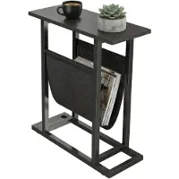 HOMCOM Bijzettafel-Spaanplaat, Staal-49L x 19B x 55H cm-Zwart