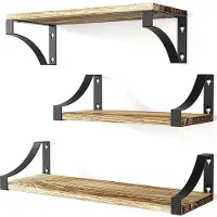 Famanu – Set van 3 zwevende planken voor wandmontage, rustieke houten planken voor slaapkamer, badkamer, woonkamer en keuken