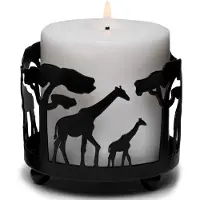Famanu – Giraffe kaarsenhouder voor kamerdecoratie, zwarte kaarsenhouder voor woonkamer, ideaal als pillar candle stand en woondecoratie accessoires