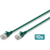 Digitus DK-1632-A-010S-G-10, 1 meter, Cat6a, F/FTP (FFTP), RJ-45, RJ-45, groen