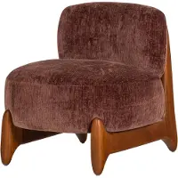 Woood Runi Fauteuil - Hout/Velvet - Paars/Bruin - 69x64x72
