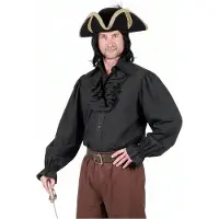 Coppens Bouse heer met jabot luxe zwart | Maat L |