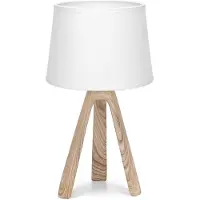 Aigostar nachtlampje van kunsthars in vintage design, tafellamp met stoffen kap, E14 fitting, snoerdimmer, tafellamp voor slaapkamer, woonkamer, cadeau - H31cm
