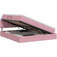 vidaXL LED-bed met matras, roze, 160 x 200 cm, fluweel