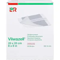 Vliwazell Absorberende kompressen 20 cm x 20 cm, steriel 30 St Compressen