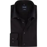 Olymp Luxor Modern Fit Overhemd zwart, Effen