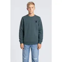Petrol Industries rechtvallende sweater met print - grijsblauw Printopdruk - maat 140