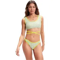 Speedo Dames/Dames Bikinitop Horizontale Streep (Geel)