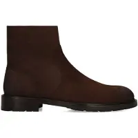 Manfield Donkerbruine suède boots | Maat 41