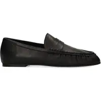 Manfield Zwarte leren loafers | Maat 37