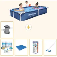Bestway Steel Pro, rechthoekig zwembad - 221x150x43 cm - 6-delig - Model S22065
