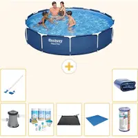 Bestway Steel Pro, ronde opblaasbare zwembad - 366x76 cm - 8-delig - Model S21601