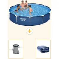 Bestway Steel Pro, ronde opblaasbare zwembad - 366x76 cm - 3-delig - Model S22308