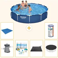 Bestway Steel Pro, ronde opblaasbare zwembad - 366x76 cm - 7-delig - Model S21594