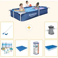 Bestway Steel Pro, rechthoekig zwembad - 221x150x43 cm - 7-delig - S21516
