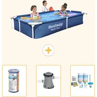 Bestway Steel Pro, rechthoekig zwembad - 221x150x43 cm - 4-delig - S22706