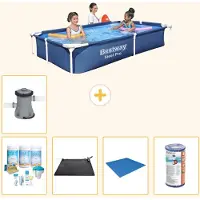 Bestway Steel Pro, rechthoekig zwembad - 221x150x43 cm - 6-delig - S22063