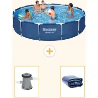 Bestway Steel Pro, ronde opblaasbare zwembad - 396x84 cm - 3-delig, model S22312