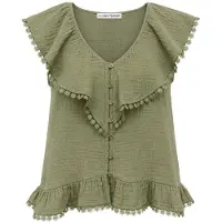 MixRay Katoenen V-hals Mouwloze Blouse