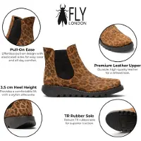 Fly london Dames Leopard Tan Chelsea Suède Leer Enkellaarzen - SALV195