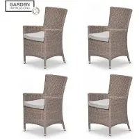 Garden Impressions Costa tuinstoelen set van 4 wicker met kussen