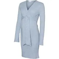 Mamalicious Mlaniset zwangerschapsjurk met lange mouwen en overslag voor dames (Copen Blauw)