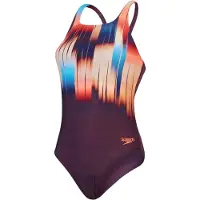 Speedo Dames/Dames Medalist Digitaal afgedrukt eendelig zwempak (Pruim/Rood)