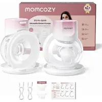 MOMCOZY S12Pro Quick Handsfree Borstkolf - 2 stuks - Extra stil en compact - Elektrisch - Oplaadbaar - Roze/Wit - S12Pro+