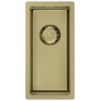Pure.Sink Keukenwastafel 18x40 cm, PVD goud, onderbouwmodel, plat design, serie