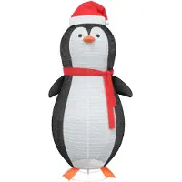 vidaXL Sneeuw Pinguïn Figuur met 600 LED Warmwit 78 x 178 cm Stof