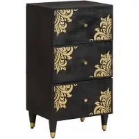 vidaXL Dressoir met lade Zwart 40 x 33 x 75 cm Massief Mango Hout