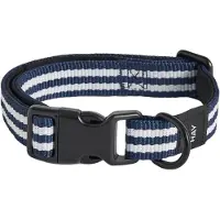 HAY Dogs Collar Flat Halsband S|M | Blue and white stripe