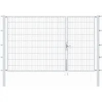Alberts 646578 Dubbele poort Flexo met toebehoren, thermisch verzinkt, breedte 100 + 200 cm, hoogte 180 cm