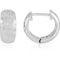 Cavill - Zilveren Oorbellen met Zirkonia's uit Tanzania - 925 Sterling Zilver met Platina - 0,599 ct - Bezel Zetting - Elegante Dames Sieraden