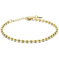 CO88 Collection Ballenarmband – 8CB-91439 – Goudkleurig – Roestvrij Staal – 3 mm Ballen – Verstelbaar 16,5 + 3 cm
