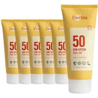 Derma Sun - Zonnebrand SPF50 6 x 100 ml - Hoge UVA en UVB Bescherming - Waterbestendig - Parfumvrij - AllergyCertified - met Aloe Vera, Glycerine en Vitamine E