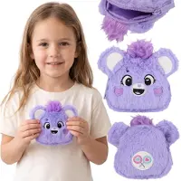Sarcia.eu Care Bears Paars, portemonneetje voor meisjes, portemonnee voor geld, pluche portemonnee met ritssluiting 10x10x3 cm
