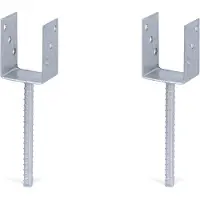Alberts 2 x U-paaldrager mit Riffelstahl-betonanker, 75x104 mm, betonanker 200 mm, thermisch verzinkt, voor inbetonneren