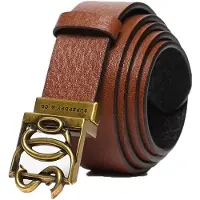 Superdry Dames Bruine leren riem met Monogram-print (M), Casual, Klassiek, Leer W9810198A
